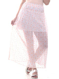 Gold embossed floral skirt