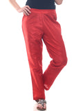 Red silk pants