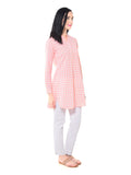 Long check shirt