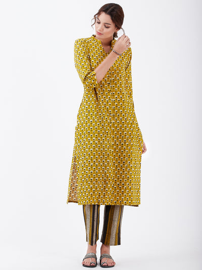 LYLA WOMAN BLOCK PRINTED KURTA PANT SET