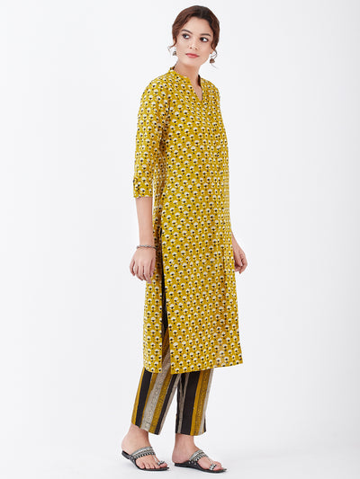 LYLA WOMAN BLOCK PRINTED KURTA PANT SET