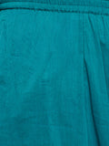 Blue block printed cotton suit set