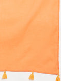 Orange block printed cotton suit set