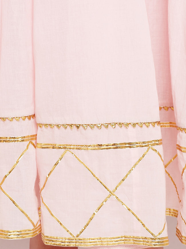 Lyla Gota Skirt And Kurta Set With Embroidery