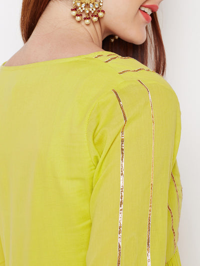 Lyla Gota Sleevless Kurta and Pant with Jacket set