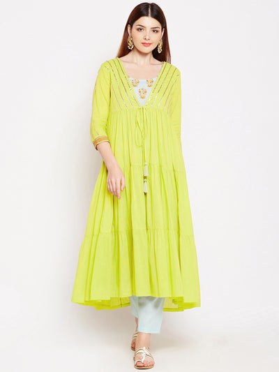 Lyla Gota Sleevless Kurta and Pant with Jacket set