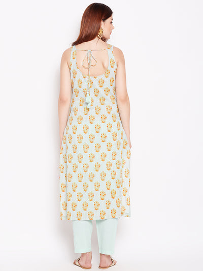 Lyla Gota Sleevless Kurta and Pant with Jacket set