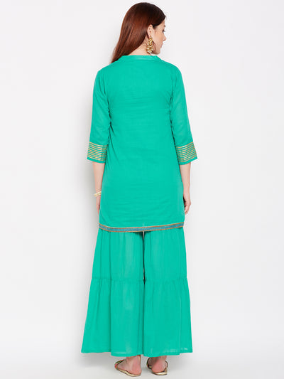 Lyla Gota Sharara And Short Kurta Set