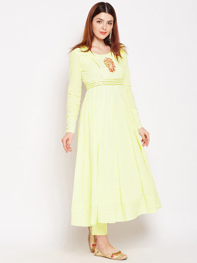 Lyla Gota Cotton Anarkali With Embroidery