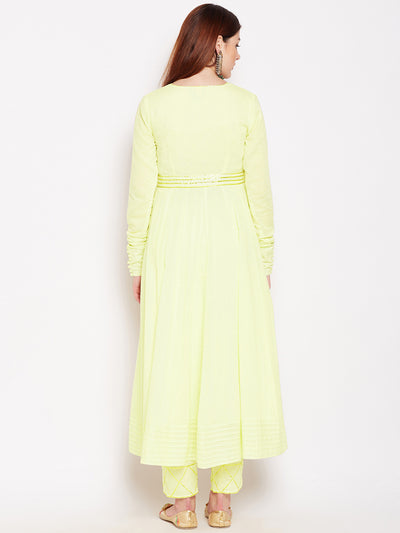 Lyla Gota Cotton Anarkali With Embroidery