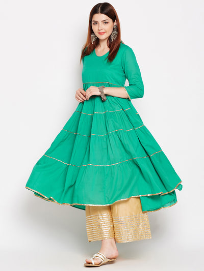Lyla Gota Cotton Tier Kurta