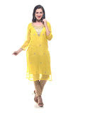 Yellow Gotta Patti work Kota Silk Kurta