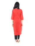 Pintucks Long Kurta With Lace