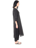 Pintucks Long Kurta With Lace