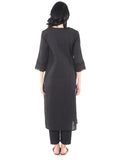 Pintucks Long Kurta With Lace