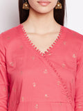 Lyla Cotton Kurta With Gold Block Print Motifs