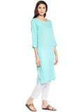 Green Kurta with Side Placket
