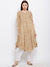 Green block printed short kurta with assymetric hem