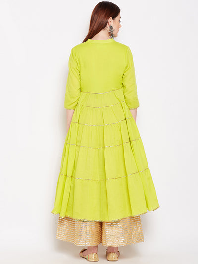 Lyla Gota Cotton Tier Kurta