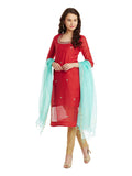 Pink Chanderi Kurta With Kota Dupatta
