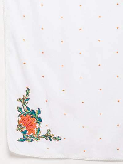 Solid White Cotton Dupatta