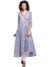 Blue Hand Block Printed Overlap Kurta