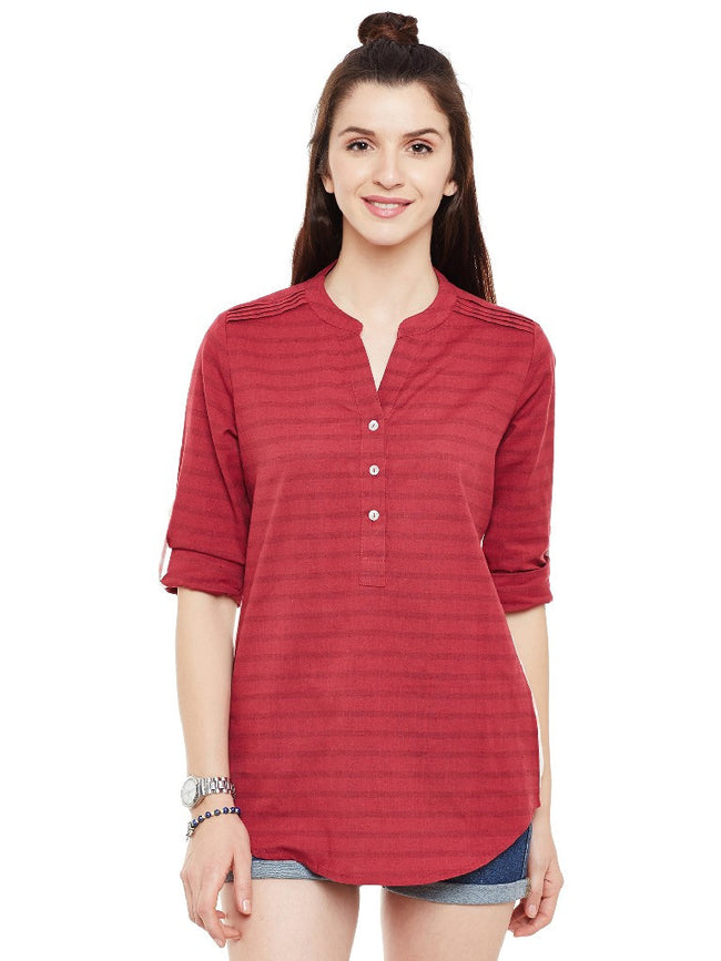 Red-linen-shirt