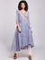 Blue Hand Block Printed Overlap Kurta