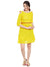 Yellow leheriya printed short dress