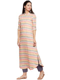 Linen Long Stripe Kurta