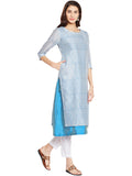 Powder Blue Chanderi Layered Kurta