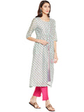Green Chanderi Layered Kurta with Tie & Tassel