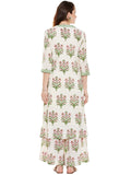 Block printed Kurta palazzo set with front placket