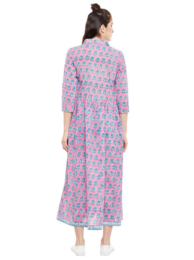 Pink-Block-printed-shirt-dress