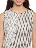 ikat striaght kurta with front pocket