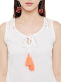 Offwhite-embroidered-top-with-front-tassel