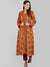 MUSTARD COTTON KANTHA KURTA WITH ATTACHED JACKET