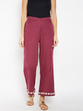 Lyla Woman Palazzo with Bottom Hem Embroidery